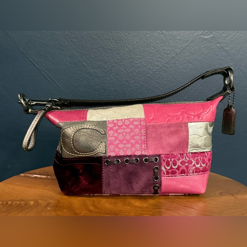 Coach Mini Pink Patchwork Leather Bag Purse